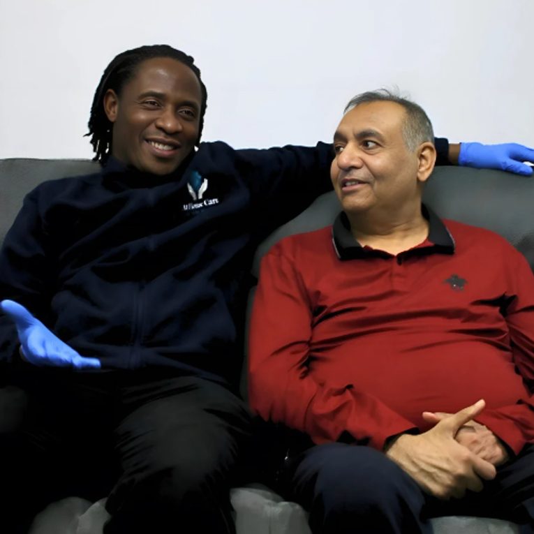 At Home Care customer receiving our professional home care services.